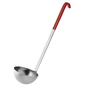 Cucharón 8 oz uso rudo acero inoxidable con naranja Kool-Touch® mango