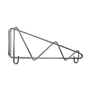 Soporte directo de pared cromado sencillo para repisa 14"