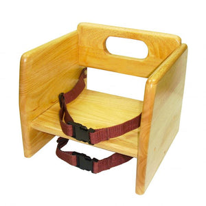 Silla elevadora apilable para niño de madera natural