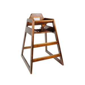 Silla alta infantil de madera acabado nogal ASTM F404-18a 20" x 22-5/6" x 29-1/2"