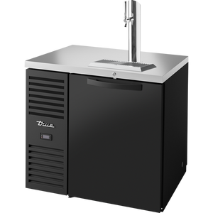 Refrigerador para bar de doble acceso de una zona de 36", 2 puertas, puertas sólidas, exterior negro