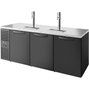 Refrigerador para bar de doble acceso de una zona de 84", 6 puertas, puertas sólidas, exterior negro