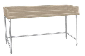 Mesa de trabajo para panadería 96 x 30 pulg acero inoxidable con patas de acero inoxidable