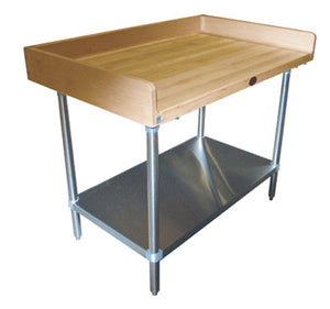 Mesa de trabajo con cubierta para panadería 72 x 36 pulg acero inoxidable