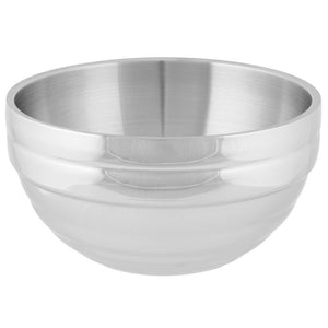 Bowl de servicio de acero inoxidable de doble pared 3.4 qt redondo con patrón panal