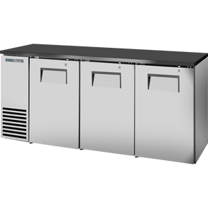 Refrigerador contra-barra de una zona de 72-1/8", 3 puertas, puertas sólidas, cubierta negra, exterior de acero inoxidable