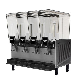 Dispensador refrigerado de bebidas con 4 5.28 gal bowls y fountain spray circulation
