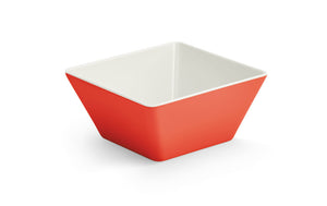 Medio cuadrado melamine cubic exhibición bowl en rojo