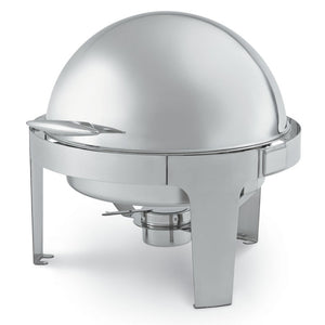 Chafer 6 qt redondo tapa de acero inoxidable enrollable