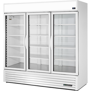Refrigerador científico exhibidor de 78-1/8", 3 puertas, puertas de cristal, batientes