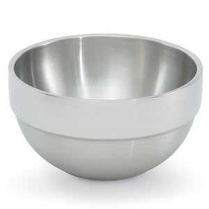 Bowl de servicio de acero inoxidable de doble pared 3/4 qt redondo acabado satinado