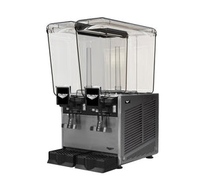 Dispensador refrigerado de bebidas con 2 5.28 gal bowls y fountain spray circulation