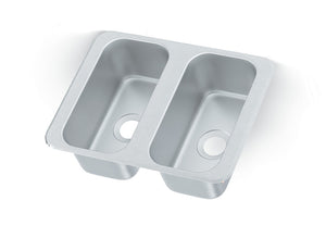 Tarja 2-bowl acero inoxidable self-rimming vending cart empotrable