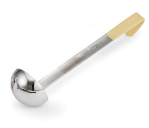 Cucharón 3 oz de una pieza uso rudo acero inoxidable con marfil Kool-Touch® mango
