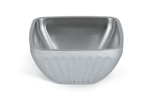 Bowl de servicio de acero inoxidable de doble pared cuadrado acanalado