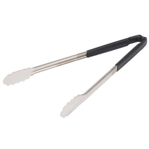 16" acero inoxidable de una pieza scalloped pinzas con negro Kool-Touch® mango