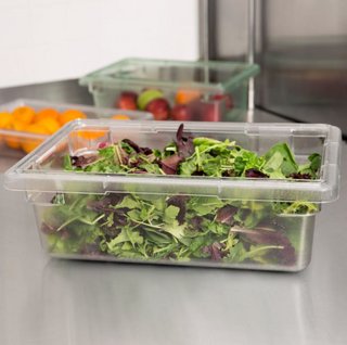 Caja de almacenamiento de alimentos transparente de 18" x 12" x 6"  3.5 galones