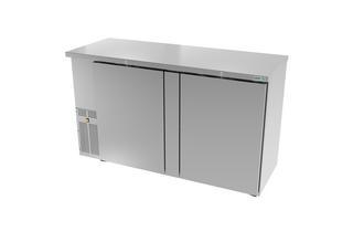 REFRIGERADOR DE CONTRA BARRA EN A.I. - 2 PUERTAS SOLIDAS - CERRADURAS EN PUERTAS - LUZ INT. - SLIM LINE ABBC-24-60-S