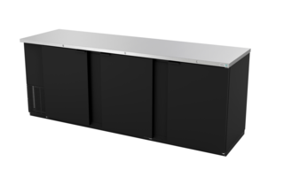REFRIGERADOR DE CONTRA BARRA EN VINYL NEGRO - 3 PUERTAS SOLIDAS - CERRADURAS EN PUERTAS + LUZ INT. ABBC-94