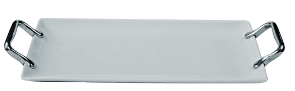 CHAROLA RECTANGULAR CON ASAS METAL  36X24 CM