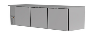 REFRIGERADOR DE CONTRA BARRA EN A.I. - 3 PUERTAS SOLIDAS - CERRADURAS EN PUERTAS - LUZ INT. - SLIM LINE ABBC-24-72-S