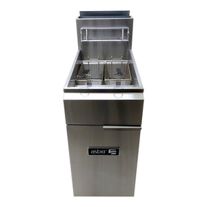 FREIDORA DE INMERSION A GAS 1 TINA - 3 QUEMADORES - 40/50 LBS. DE CAPACIDAD - FULL INOX.  AEF-4050-S