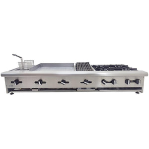 4 FUEGOS ABIERTOS + ASADOR 12" + PLANCHA 24" + GRATINADOR + FREIDORA  AM-72