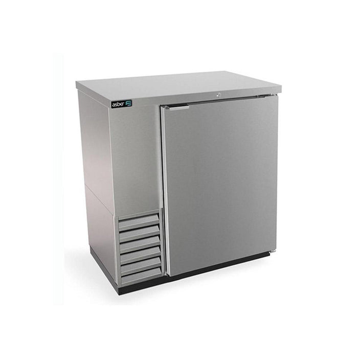 REFRIGERADOR DE CONTRA BARRA EN A.I. - 1 PUERTA SOLIDA - 250 LATAS - SLIM LINE ABBC-24-36-S