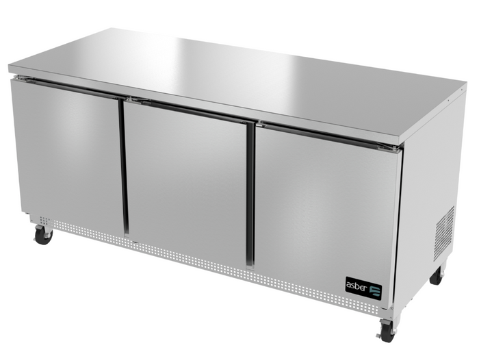 MESA REFRIGERADA BAJO MOSTRADOR - 3 PUERTAS SOLIDAS - RESPALDO/LAMBRIN OPCIONAL CON COSTO AUTR-72