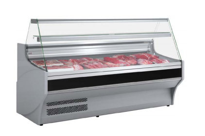 VITRINA EXPOSITORA REFRIGERADA PARA CARNICERIAS Y CREMERIAS - RESERVA REFRIGERADA - FONDO 900 - CRISTAL RECTO  AVE-9-15-R