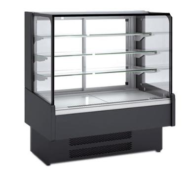 VITRINA EXPOSITORA REFRIGERADA PARA CAFETERIAS - VENTA CONTROLADA - FONDO 600 - CRISTAL RECTO  AVV-6-13-R