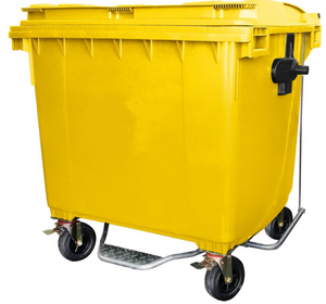 Contenedor 1100 litros amarillo con pedal