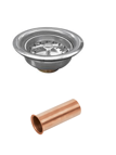 Contracanasta de Acero Inoxidable de 3 1/2" con tubo de cobre