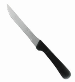 Cuchillo de carne dentado mango negro 12 cm