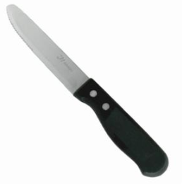 Cuchillo de carne jumbo mango negro punta redonda 12 cm